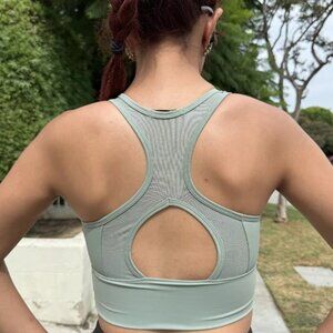 OTOS Athletic Sport Bra Crop Top Tank Racerback Workout Padded Stretchy Green M